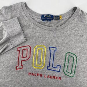 Polo Ralph Lauren Mens XXL Grey Classic Fit Long Sleeve T Shirt Embroidered Logo